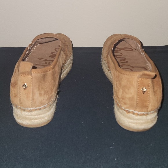 Women's Tan Espadrille Shoes Sam Edelman Size 8.5 In Suede Leather - Picture 6 of 9